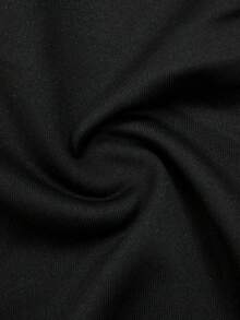 Men's Casual Versatile White Drawstring Elastic Waist Outdoor Black Sweatpants - Black - View 9