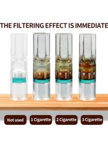 100PCS - Reusable Cigarette Filters - Removes Tar And Chemicals, Smart Filter With Tar-Blocking Technology, Smooth And Strong Filtration, Suitable For Medium-Sized Cigarettes Fine Converter, Disposable Cigarette Filters (Randomly Shipped, Chinese And English Packaging) - A - View 3