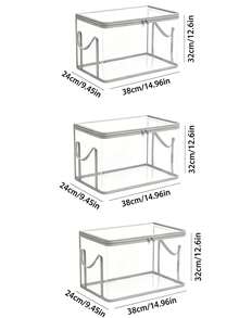 Heavy Duty Transparent Flip Lid Storage Box, Large Rectangular Stackable Space-Saving Organizer Bin, Durable Plastic Storage Container, Suitable For Clothes, Books, Home Office, Travel, Household Storage, Backpack Storage Bag, Dorm Storage, Book Storage, Bedroom Room Decor, Back To School - Multicolor - View 14
