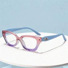 1 Pair Kids Multi-Sided Lightweight Transparent Gradient Frame Glasses, Versatile Retro Decorative Plano Eyeglasses - Multicolor - View 3