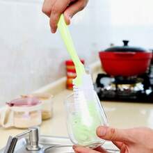 1pc Random Color Long Handle Cleaning Brush, Extended Handle For Easy Cup And Bottle Washing, Universal Brush For Pots, Bowls And Pans, Kitchen Cleaning Helper, Convenient Hanging Storage - Multi-color - View 7