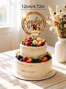 Personalized Birthday Cake Topper, Customizable With Name And Age, Acrylic Mirror Material, Suitable For 13th, 16th, 21st, 30th, 40th, 50th Birthday Party Cake Decoration, Glitter - C-age Cake Label - View 7