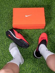Nike Men's Football Shoes PHANTOM 6 LOW ACAD TF On-Field Training TF Stud Football Shoes HQ2325-600 - Black/Red - View 5
