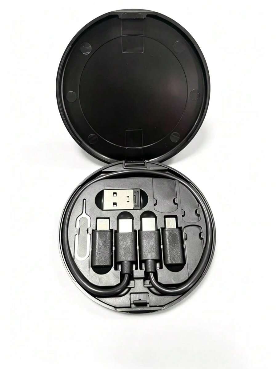 Gesen Kit de adaptador USB con cables de carga múltiples, soporte para teléfono, estuche de almacenamiento para teléfonos - Compatible con iOS, Android, Tipo-C, Compatible con iPhone, Android, cámara, MP3 Adaptador universal