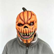 Halloween Horror Latex Mask Collection Mask Pumpkin Smiling Ghost Face Mask Red Devil Satan Horns Mask Curse Style White Hair Female Ghost Witch Mask Bar Party COS Performance Props - View 13