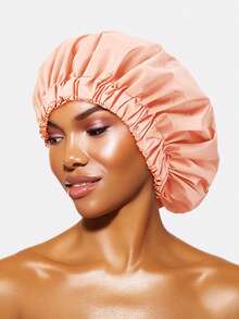 1pc Women's Satin Lined Waterproof Shower Cap, Hair Care Bonnet Suitable For Daily Use - Bloodfang - View 1