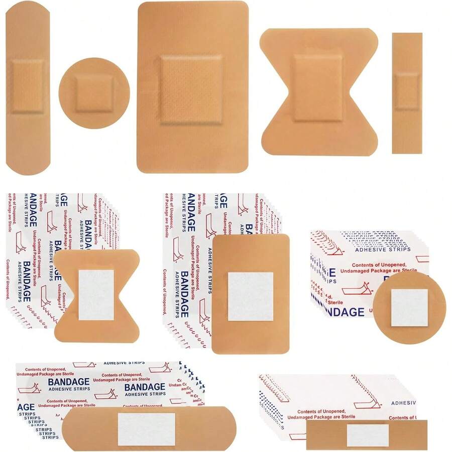 100/200pcs Waterproof Finger-Tip Stickers, Covers And Protects, Adhesive Stickers For Fingers, Knees And Heels, 5 Assorted Sizes - Various Style - View 1