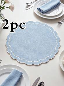 1/2/4 件套布艺节日桌垫，适用于婚礼派对餐桌装饰，PVC 铝箔餐垫，简约时尚，咖啡杯垫，防滑隔热垫，适用于婚礼、节日庆典、野餐、生日派对餐桌布置餐垫 - 彩色 - 查看 28