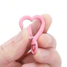 8/20/30/50pcs Colorful Rotating Heart-Shaped Lobster Clasp Keyring Spring Connectors, Suitable For Bags, Dog Leashes, DIY Jewelry Making Accessories - Heart Keychain - View 6