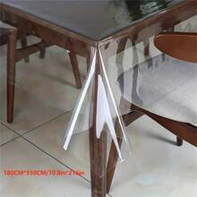 Transparent PVC 0.25mm Thick Table Mat, Elegant Design, Cuttable Tablecloth, Multiple Sizes Available, Easy To Clean, Suitable For Kitchen, Living Room, Bedroom, Dining Room Tabletop Protection, Home Decor Gift, Home Decor Accessories, Cuttable Tablecloth - White - View 12
