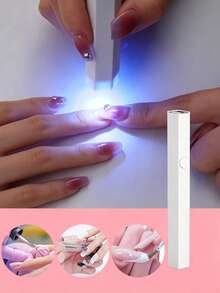 1pc Mini Rechargeable LED UV Gel Nail Lamp, Handheld LED Nail Curing Light, Professional LED Gel Nail Lamp, USB Powered Mini Vacuum - Lightweight, Portable, Suitable For DIY Home Nail Salon - Multicolor - View 4
