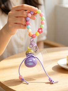 Electroplated Gourd Keychain, Glossy Transparent Texture With Premium Quality, Gourd Symbolizes Fortune And Prosperity. Equipped With Metal Key Chain, Can Be Used For Car Keys, Backpacks, Or As Phone Charm, Compact And Stylish, Versatile For Daily Use, Suitable As Event Giveaways Or Creative Small Gifts. - Multicolor - View 3