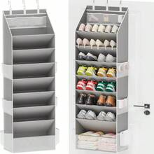 Criusia Shoe Storage Rack, Door Hanging Shoe Organizer, Large Deep Pocket Hanging Closet Shoe Storage, Suitable For Storing 5 Pairs Of Sneakers, Sandals, Boots, Gray, Hanging Shoe Organizer - Grey - View 1