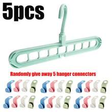 9-Hole Hanger Set With Hanger Connectors | Non-Slip Space-Saving Closet Organizer, Suitable For Shirts, Pants, Etc., Multi-Functional Storage Rack, Suitable For Home Or Dorm Use, Clothing Organization, Plastic Material - Multicolor - View 15