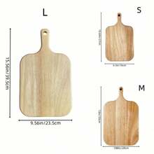 1pc Oak Wood Cutting Board With Handle, Wooden Meat Vegetable Fruit Bread Cheese Tray, Easy To Clean And Store, Kitchen Camping Meal Prep Accessory, Home Decor - View 8