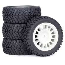 4 llantas de coche RC Rally de 12 mm, llantas de cubeta hexagonal no pegadas previamente para piezas de actualización de automóviles de 1/16 1/14 1/12 1/10 escala Off Road Buggy On-Road Touring Car - Blanco - Ver 9