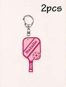 Custom Pickleball Keychain, Personalized Paddle Key Chain, Sport Style Bag Charm, Customized Name Keychains, Customizable Gift For Players, Birthday - Style a - View 9