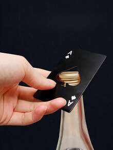 1/2pcs Metal Poker Card Ace Of Spades Bottle Opener, Stainless Steel Portable Beer Opener, Fits Wallet And Pocket, Customized Dual-Color Elegant Card Design, Durable Decorative Accessory, Perfect Gift For Camping, Party And Festival - Multicolor - View 10