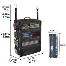 Travel Luggage Organizer Bag, Portable Hanging Travel Storage Rack, Foldable Hanging Carry-On Suitcase Quick Compartment Storage Bag - Multicolor - View 6