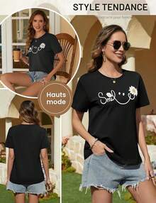 Women T-Shirts - 黑色 - 查看 6