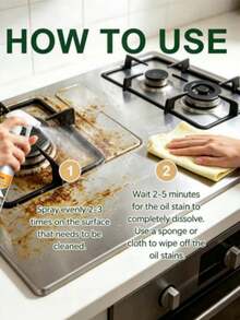 Kitchen Degreaser Cleaner, Kitchen Utensils Stove Range Hood Oil Stain & Dirt Remover, Multi-Purpose - Liquid - View 7