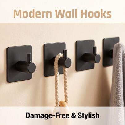 Ganchos autoadhesivos de acero inoxidable, ganchos de ducha impermeables para colgar abrigos, sombreros, toallas y batas de baño; adecuados para baño, cocina, dormitorio, dormitorio estudiantil, etc.; suministros de vuelta a la escuela