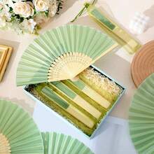Silk Hand Fans For Wedding Party, Bridal Handheld Folding Fans, Bamboo Handheld Folding Fans, Suitable For Bridal Shower, Gift - Multicolor - View 3
