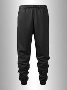 Men's Colorblock Zipper Pocket Jogger Sweatpants, Elastic Drawstring Waist Ribbed Cuff Casual Streetwear Sports Jogging Pants - Black - View 3