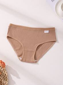 7 Pcs Women's Ribbed Cotton Panties Sexy Low Waist Ladies Briefs Comfortable And Breathable Sports Underwear - 彩色 - 查看 4