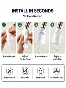 High Density Non-Woven Fabric Faucet Filter, Universal For Kitchen And Bathroom, Easy To Install, Filters Rust, Sediment, Sand And Impurities, Home Water Purifier - Multicolor - View 4