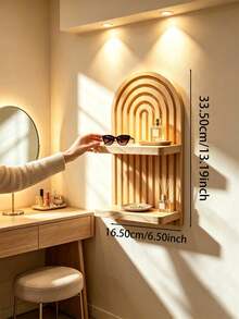 1件/2件組特大號波西米亞風波浪木製牆框組，彩虹拱門與農舍風牆架，多功能戶外架，易於安裝，適合四季使用，木製壁掛式收納架，適用於客廳裝飾，聖誕節與萬聖節禮物 - 彩色 - 查看 17