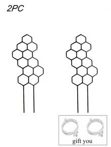 4pcs Honeycomb Plant Support Stakes, Rust-Proof Plastic Honeycomb Column Support, Space-Saving Indoor/Outdoor Garden Support, Plastic Climbing Plant Training Support System, Helps Plants Grow Healthy, Decorative Garden Support - Multicolor - View 13