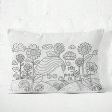 Children's 50*70cm Coloring Pillowcase Graffiti Long Pillow Parent-Child Activity DIY Hand-Painted Throw Pillow Cover - Multicolor - View 7