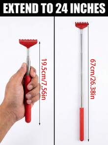 Handy Extendable Back Scratcher To Fix Itch Cute Stainless Steel Telescoping Back Scratcher For Elders Pro Extendable Back Massager Tool In Car Essential Hair Brush For Men Back Scracher Home Tools Travel Camping Essentials - Itchy Scratcher - View 6