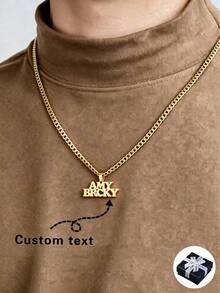Personalized Name Necklace Pendant, Minimalist Design For Men And Women, Customized Gift For Boyfriend, Brother, Classmate, Suitable For Anniversary, Christmas, Halloween High-End Gifts - Gold Frosted Double Layer - View 1