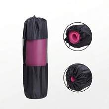 Yoga Mat Storage Set, (Storage Bag + Strap), 90*30cm Large Capacity Mesh Yoga Mat Storage Bag, With Elastic Strap Compatible With 8-10mm Yoga Mats, Portable Fitness Carry Bag, Foam Roller Storage Bag, Breathable Shoulder And Hand Carry Design, Yoga Mat Not Included - Multicolor - View 2