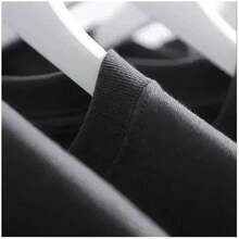 Herren T-Shirt aus Baumwolle mit Grafikdruck, Kurzarm, Rundhalsausschnitt, lässiger Sommerstil Lager vor Ort - Schwarz - Übersicht 3