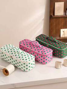 Polka Dot Hair Dryer Storage Bag With Leopard Print Design, Large Capacity Handheld Hair Tool Storage Bag,Multifunctional Cosmetics Bag,Toiletries Bag - Multicolor - View 4