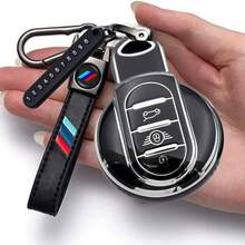 TRTY 1 buah Casing Kunci Mini, Pelindung Kunci Mobil TPU Premium, Pelindung Pemegang Kunci Pintar, Pelindung Kunci Mobil 3 Tombol, Anti Gores dan Debu, Cocok untuk BMW MINI, Kompatibel dengan S D SD F56 F55 F54 F57 F60 R55 R56 R57 R58 R59 R60 S Roadster Aksesoris Pelindung Kunci - Sarung Kunci BMW Mini - View 10