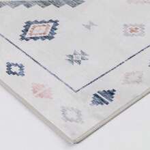 Geometric Ornament Soft Velvet Plush White Base Lavender Medallion, Area Rug 4x6, Recommended For Bedroom And Play Area - Default - View 7
