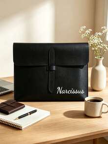 1pc Personalized Customized Name PU Leather Document Folder, Minimalist Envelope Style A4 File Storage Bag, Waterproof Office Document Bag, Customized Text Gift, Suitable For Colleagues, Graduation, Birthday - Multicolor - View 3