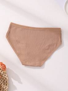 7 Pcs Women's Ribbed Cotton Panties Sexy Low Waist Ladies Briefs Comfortable And Breathable Sports Underwear - 彩色 - 查看 5