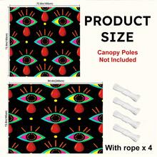 1pc Neon Tear Drop Print Sun Shade Sail, Modern Style, Large Size, UV Protection, Sturdy & Durable, Easy Installation, Suitable For Beach, Garden, Patio, Yard, Includes Rope - Multicolor - View 2
