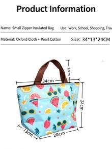 Large Capacity Waterproof Insulated Lunch Bag, Lightweight And Durable, Suitable For Commuting, School, Camping, Shopping Or As A Gift , Lunch Box Bag - Multicolor - View 2
