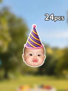 Custom Photo Birthday Banner,Multi-Style Party Hat Garland,First Birthday Party Decor, Decor,Photograph Backdrop,Family Gift, Wild One Party Theme - Multicolor - View 20