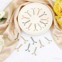 56 Pcs Women's Muslim Hijab Pins, Exquisite Scarf Safety Pins 4 Colors Hijab Clips Strong Grip Pearl Brooch For Women's Scarves Wedding Dress Shawl - Multicolor - View 3