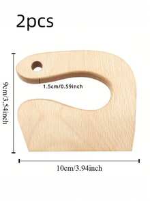 Wooden Fruit Knife, Beech Wood Dough Cutter, Pastry And Pie Slicer, Pizza Cutter, Suitable For Kitchen Beginners, Wooden Fruit And Vegetable Knife, Kitchen Tools - Multicolor - View 11