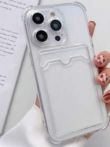 Daily Commute Essential, Durable Transparent TPU Phone Case With Built-In Card Slot, Suitable For Men And Women, Anti-Drop, Anti-Slip, Scratch-Resistant, Compatible With Apple 17/17 Air/17 Pro/17 Pro Max, 16/15/14/13/12/11/Pro/Pro Max/Plus, S20-S25 Series - Birthday Gift, Holiday Gift, Best Friend Gift - Clear - View 4