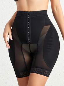 Butt Lifting Shorts, Waist Cinching Shapewear Shorts, Bust Enhancing Tight Bra, Abdomen Slimming Panties - Black - View 4