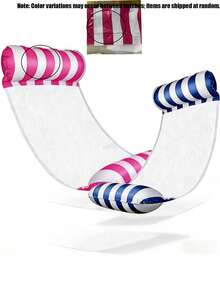 Inflatable Water Hammock Lounge Chair - PVC Material, Foldable Striped Inflatable Pool Float, Suitable For Pool Parties And Summer Gifts - Multicolor - View 11